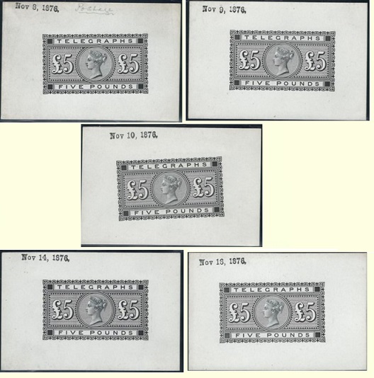 Die Proofs of the Telegraph stamp.