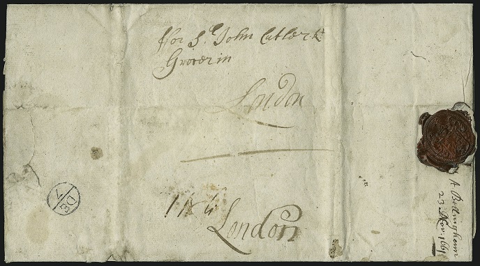 Letter from Dublin to London 1661.