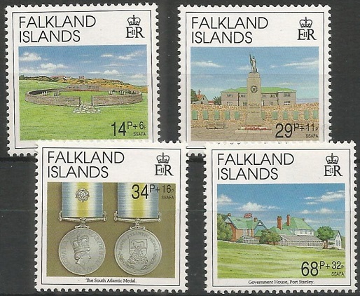 Falkland Islands stamps with surcharges to raise money for the SSAFA.