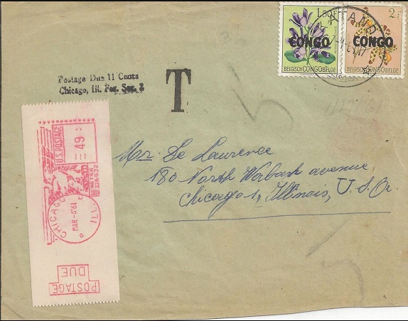 Envelope from South Kasai to the USA.