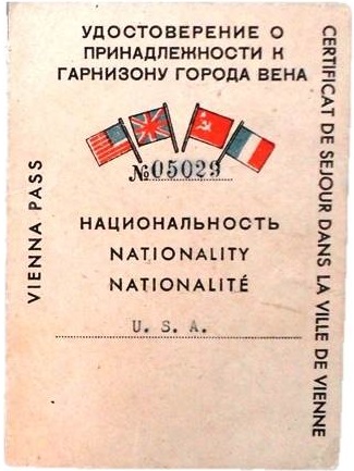 American soldier's pass for travel through the occupation zones.