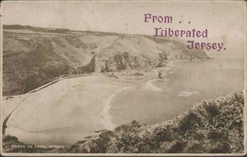 A postcard with a Liberated Jersey overprint.