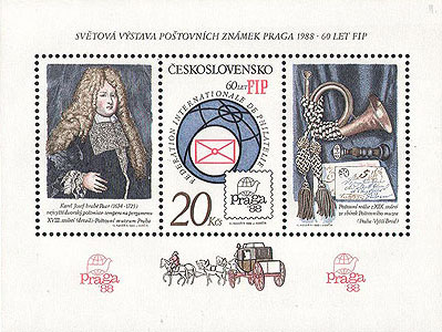 Commemorative stamp issued for PRAGA 1988.