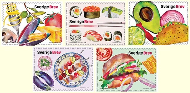 Swedish stamps issued on 17 March 2016.