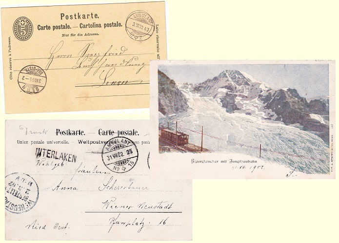 Swiss TPO Ambulant cancels on postcards.