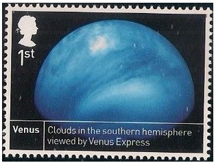 Venus on a 2012 GB Space Science stamp.