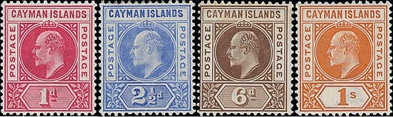 Examples of the ‘Glover’ flaw on Cayman Islands stamps.