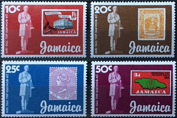 Rowland Hill Death Centenary stamps from Jamaica.