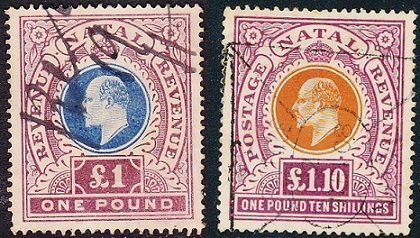 Natal Revenue stamps.