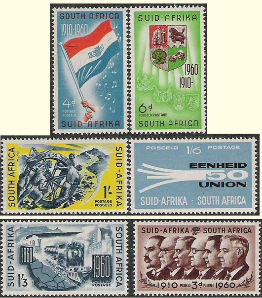The commemorative stamps issued in 1960.