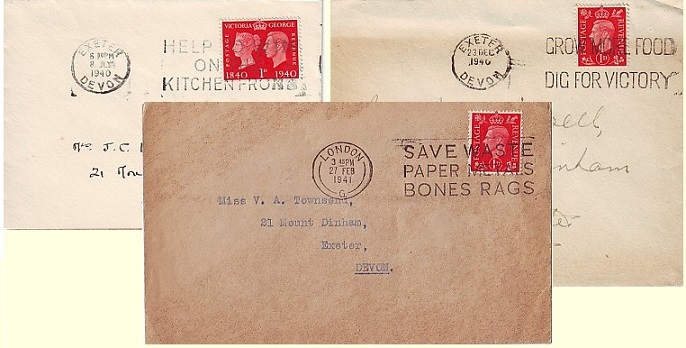 Slogan postmarks from World War 2.
